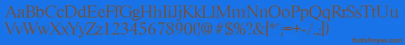 RiccioneserialXlightRegular Font – Brown Fonts on Blue Background
