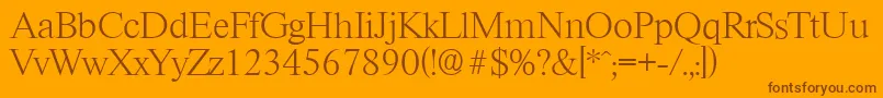 Шрифт RiccioneserialXlightRegular – коричневые шрифты на оранжевом фоне