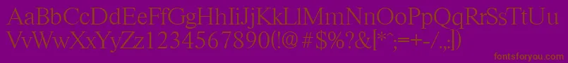 RiccioneserialXlightRegular Font – Brown Fonts on Purple Background