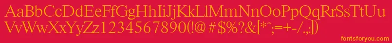 RiccioneserialXlightRegular Font – Orange Fonts on Red Background