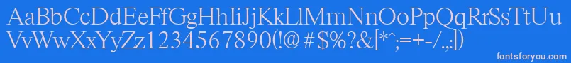 RiccioneserialXlightRegular Font – Pink Fonts on Blue Background