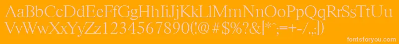 RiccioneserialXlightRegular Font – Pink Fonts on Orange Background