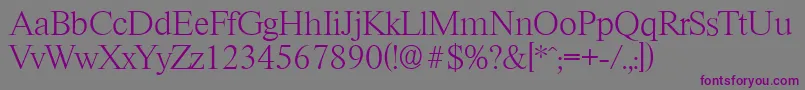 RiccioneserialXlightRegular Font – Purple Fonts on Gray Background