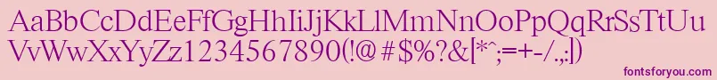 RiccioneserialXlightRegular Font – Purple Fonts on Pink Background
