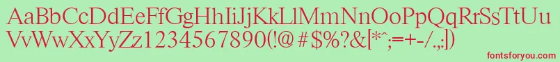 RiccioneserialXlightRegular Font – Red Fonts on Green Background