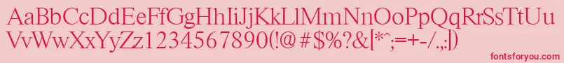 RiccioneserialXlightRegular Font – Red Fonts on Pink Background