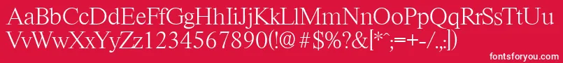 RiccioneserialXlightRegular-Schriftart – Weiße Schriften auf rotem Hintergrund