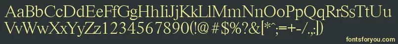 RiccioneserialXlightRegular Font – Yellow Fonts on Black Background
