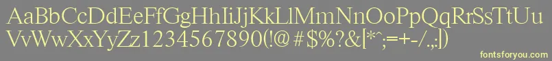 RiccioneserialXlightRegular-fontti – keltaiset fontit harmaalla taustalla