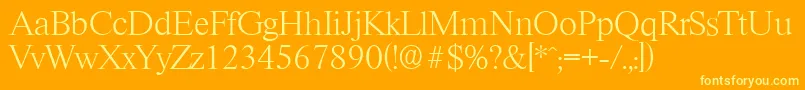 RiccioneserialXlightRegular Font – Yellow Fonts on Orange Background