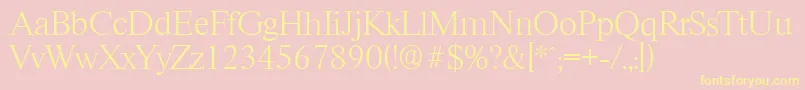 RiccioneserialXlightRegular Font – Yellow Fonts on Pink Background