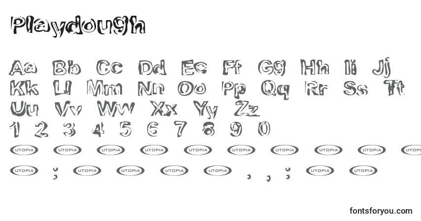 Schriftart Playdough – Alphabet, Zahlen, spezielle Symbole