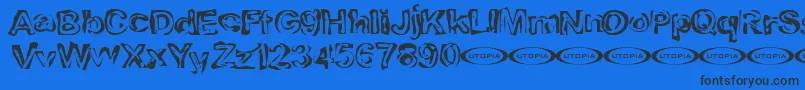 Playdough Font – Black Fonts on Blue Background