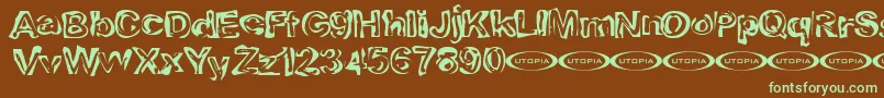 Playdough-fontti – vihreät fontit ruskealla taustalla