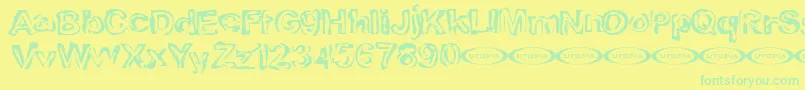 Playdough Font – Green Fonts on Yellow Background