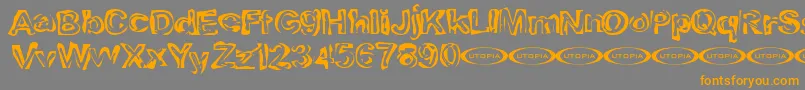 Playdough Font – Orange Fonts on Gray Background