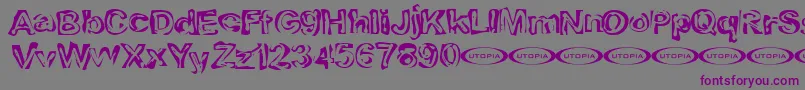Playdough-Schriftart – Violette Schriften auf grauem Hintergrund