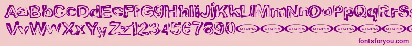 Playdough Font – Purple Fonts on Pink Background