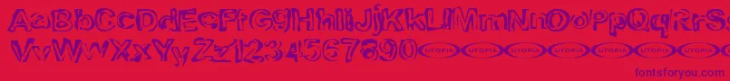 Playdough Font – Purple Fonts on Red Background