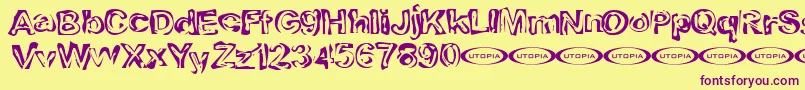 Playdough Font – Purple Fonts on Yellow Background