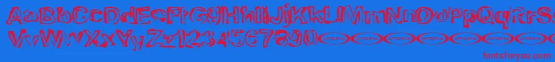 Playdough Font – Red Fonts on Blue Background