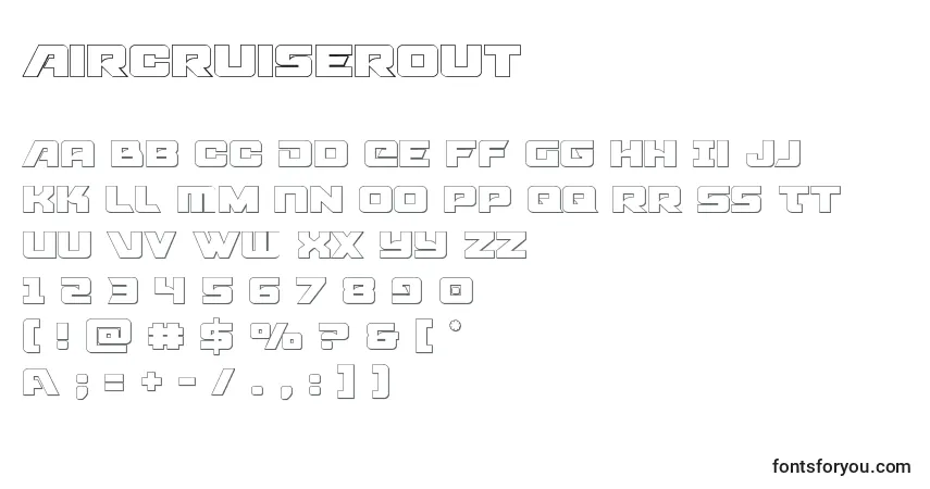 Schriftart Aircruiserout – Alphabet, Zahlen, spezielle Symbole