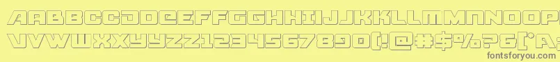 フォントAircruiserout – 黄色の背景に灰色の文字