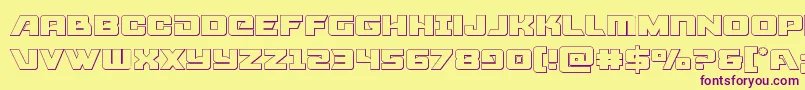 Aircruiserout Font – Purple Fonts on Yellow Background