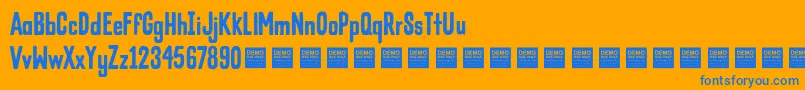 ColdCrushDemo Font – Blue Fonts on Orange Background