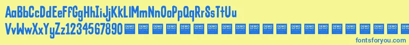 ColdCrushDemo Font – Blue Fonts on Yellow Background