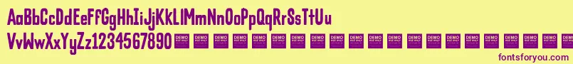 ColdCrushDemo Font – Purple Fonts on Yellow Background