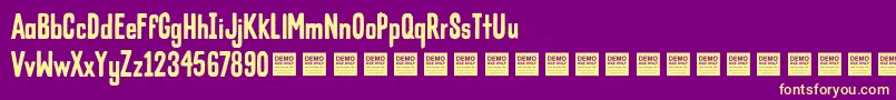 Fonte ColdCrushDemo – fontes amarelas em um fundo roxo