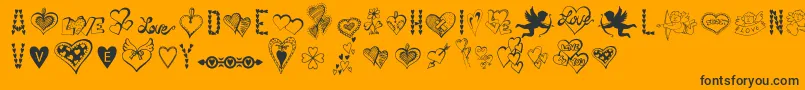 HappyValentinesDay-Schriftart – Schwarze Schriften auf orangefarbenem Hintergrund