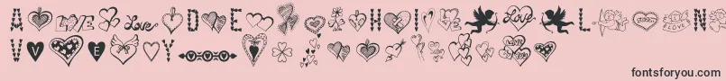 HappyValentinesDay-Schriftart – Schwarze Schriften auf rosa Hintergrund