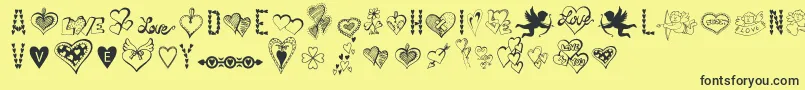 HappyValentinesDay Font – Black Fonts on Yellow Background