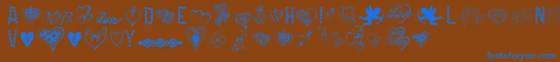 フォントHappyValentinesDay – 茶色の背景に青い文字