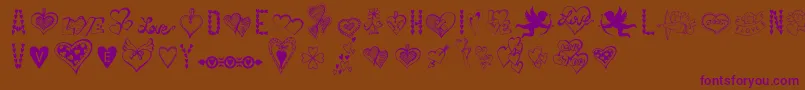 HappyValentinesDay Font – Purple Fonts on Brown Background