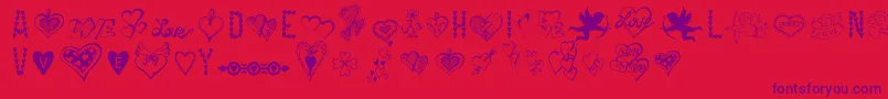 More about HappyValentinesDay Font HappyValentinesDay Font – Purple Fonts on Red Background