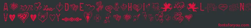 Police HappyValentinesDay – polices rouges sur fond noir