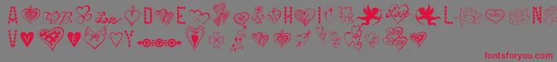 Police HappyValentinesDay – polices rouges sur fond gris