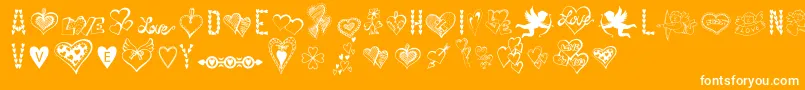 HappyValentinesDay-Schriftart – Weiße Schriften auf orangefarbenem Hintergrund