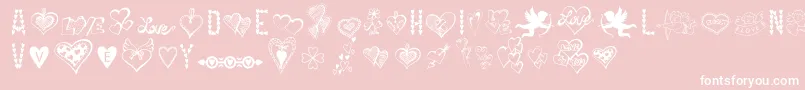 HappyValentinesDay-Schriftart – Weiße Schriften auf rosa Hintergrund