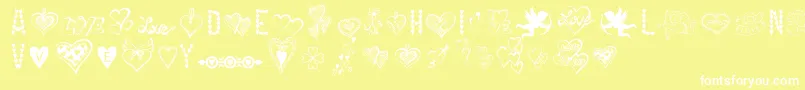 HappyValentinesDay Font – White Fonts on Yellow Background