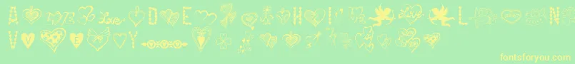 More about HappyValentinesDay Font HappyValentinesDay Font – Yellow Fonts on Green Background