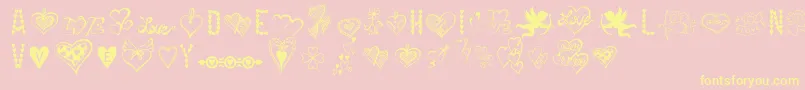 HappyValentinesDay Font – Yellow Fonts on Pink Background