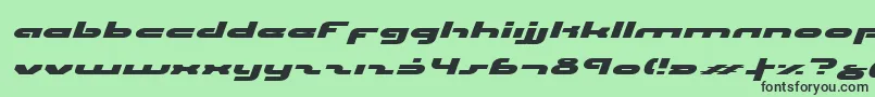 フォントUniSolExpandedItalic – 緑の背景に黒い文字