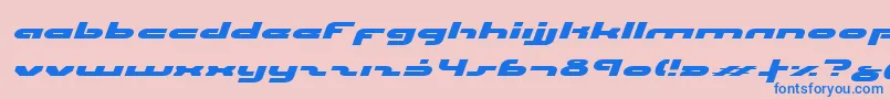 フォントUniSolExpandedItalic – ピンクの背景に青い文字