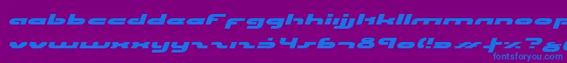 UniSolExpandedItalic Font – Blue Fonts on Purple Background