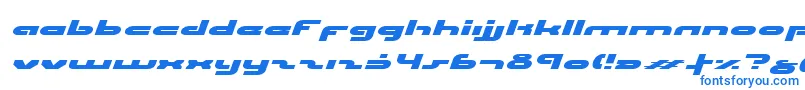 フォントUniSolExpandedItalic – 白い背景に青い文字