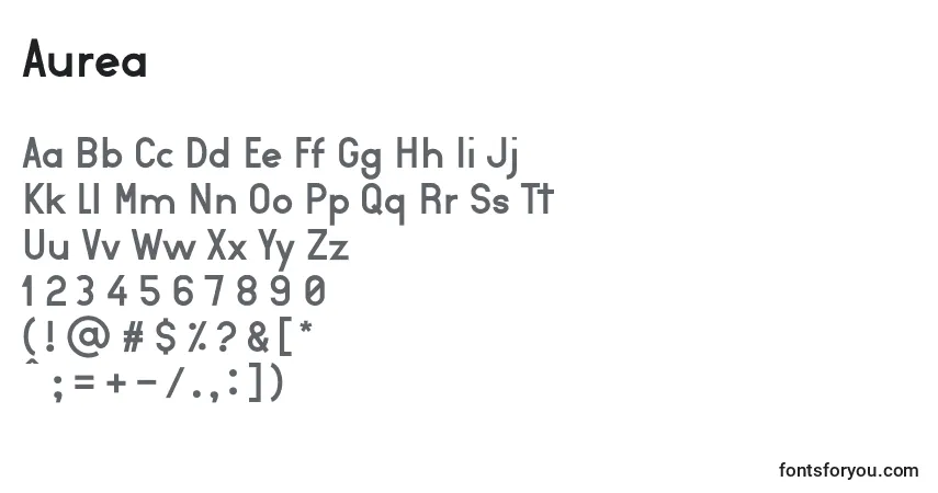 Czcionka Aurea (103231) – alfabet, cyfry, specjalne znaki